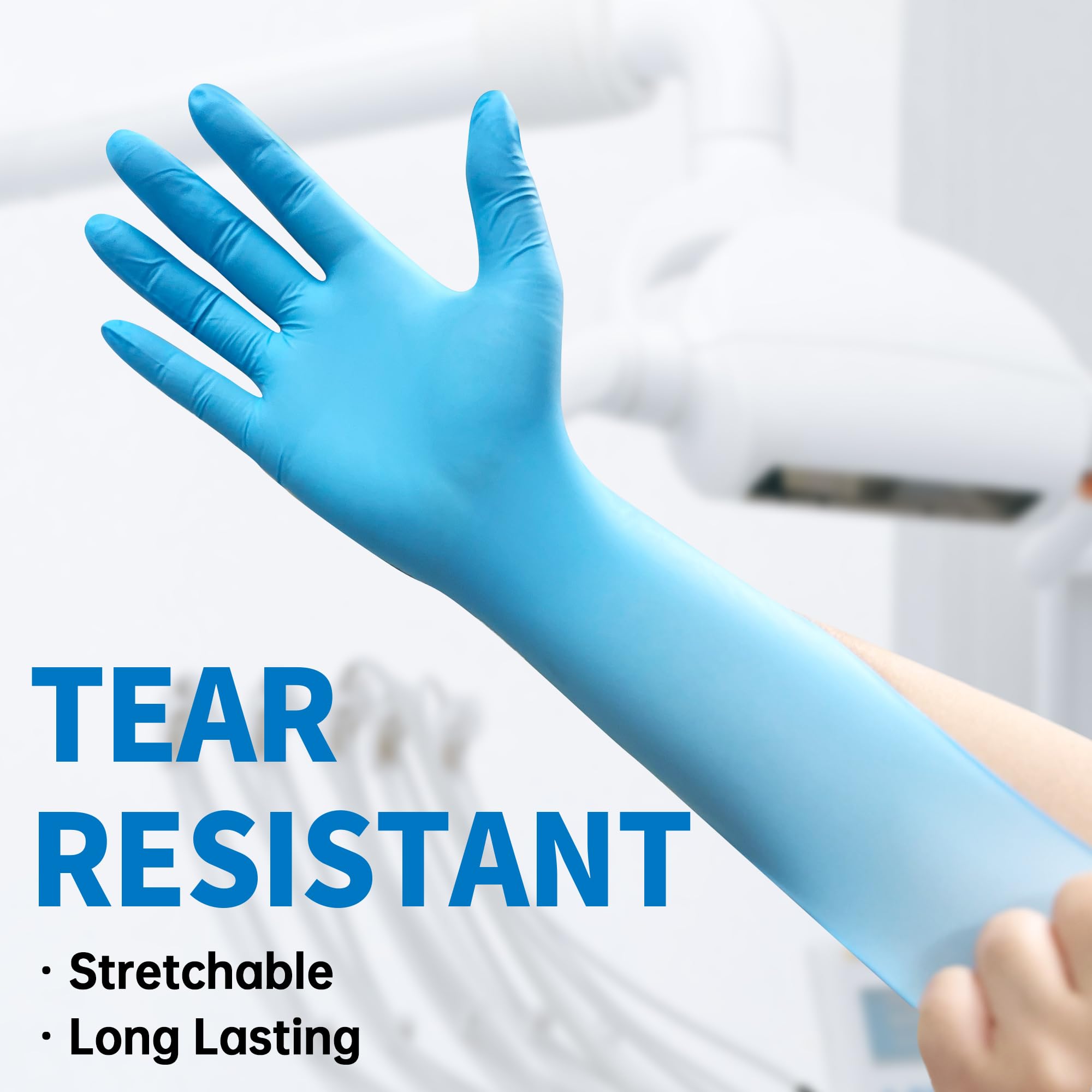 Exam Glove Nitrile - Blaue Nitril-Einweg-Prüfungshandschuhe, 4,5 Mil, 100 Stück,