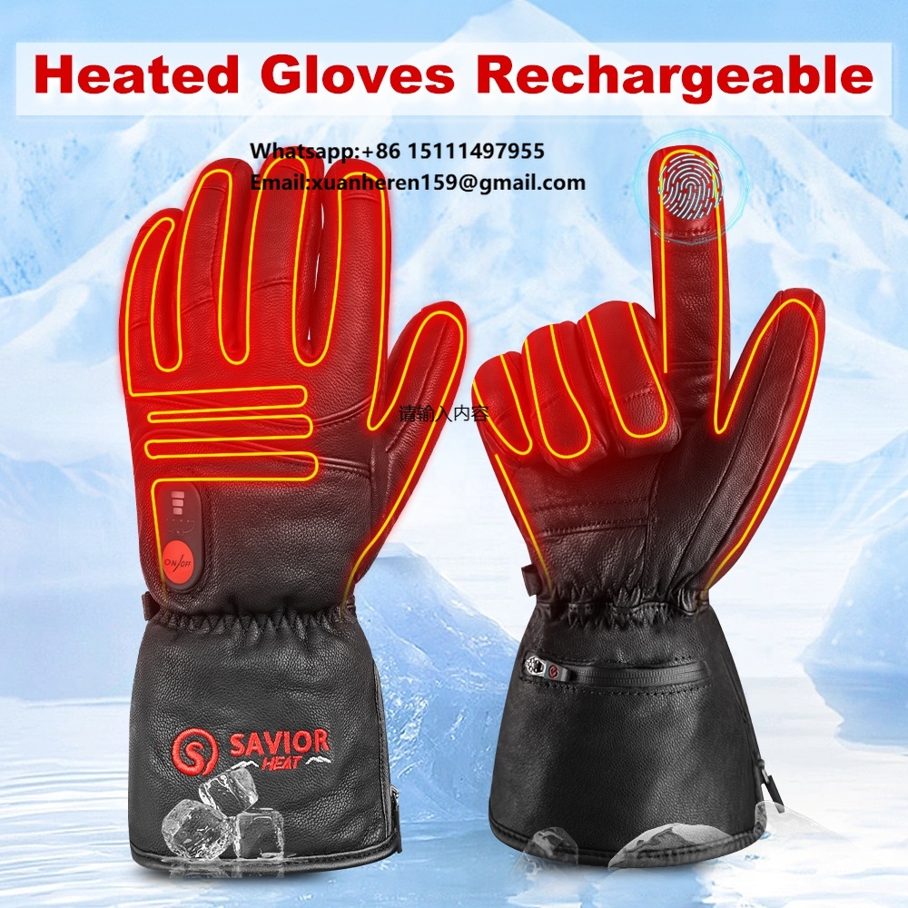 Ski Glove Waterproof - Beheizte Lederhandschuhe für Herren und Damen,