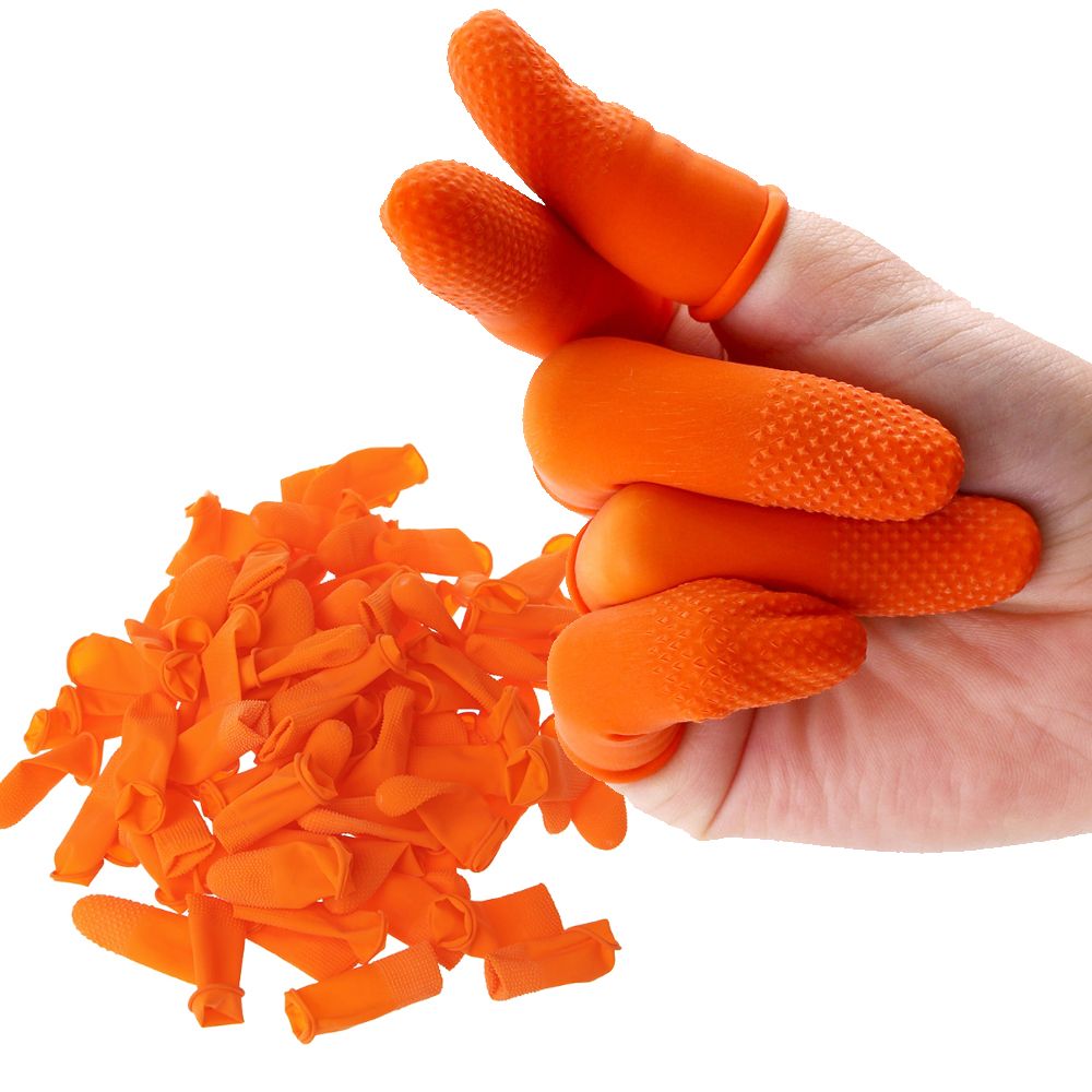 Rubber Glove Cleaning - 100 Stück Reinigungszubehör Nagelkunst-Werkzeug Natürliche Latex-Fingerüberzüge