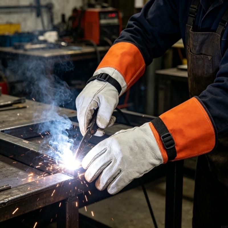 Heat Resistant Glove - 14-Zoll-Schweißhandschuhe aus Ziegenleder mit verbessertem Schutz,