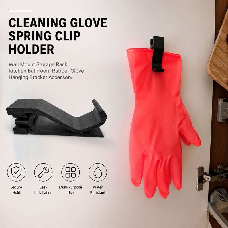 Rubber Glove Cleaning - Wandmontierter Federklemmenhalter für Küchen- und Badezimmer