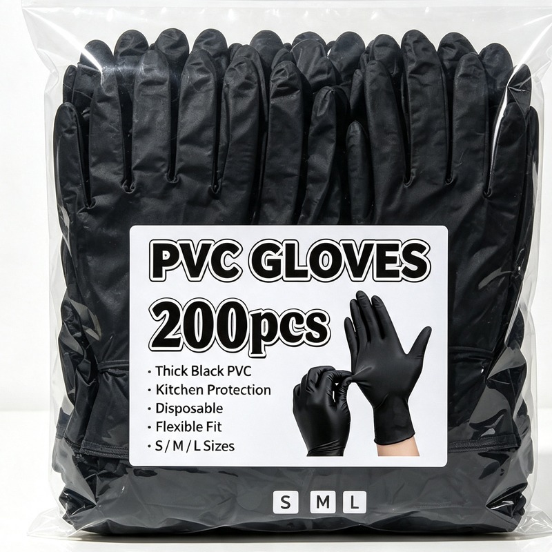 Latex Disposable Glove - Einweg-Handschuhe in Schwarz, Unisex, Latexfrei, Nitril-PVC,