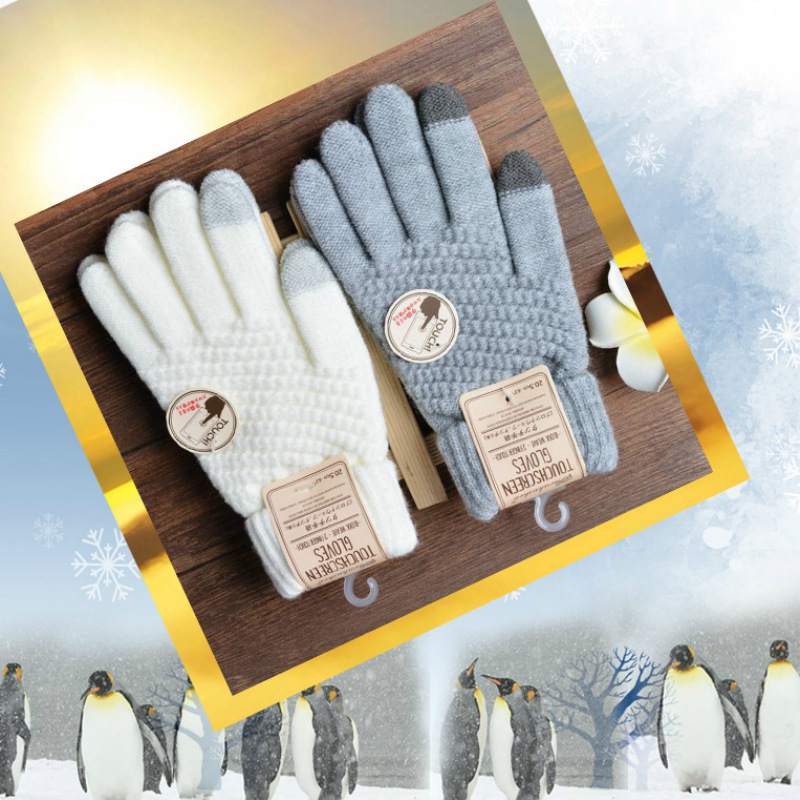 Magic Touch Glove - Herbst Winter Neue Kaninchen Haar Doppel-schicht