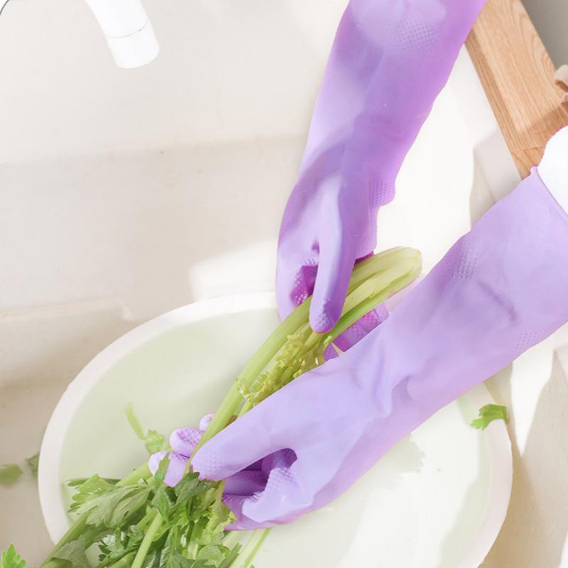 Dish Glove Rubber - 1 Paar Latex-Haushaltsreinigungshandschuhe, wasserdichte Geschirrspülhandschuhe, rutschfest,