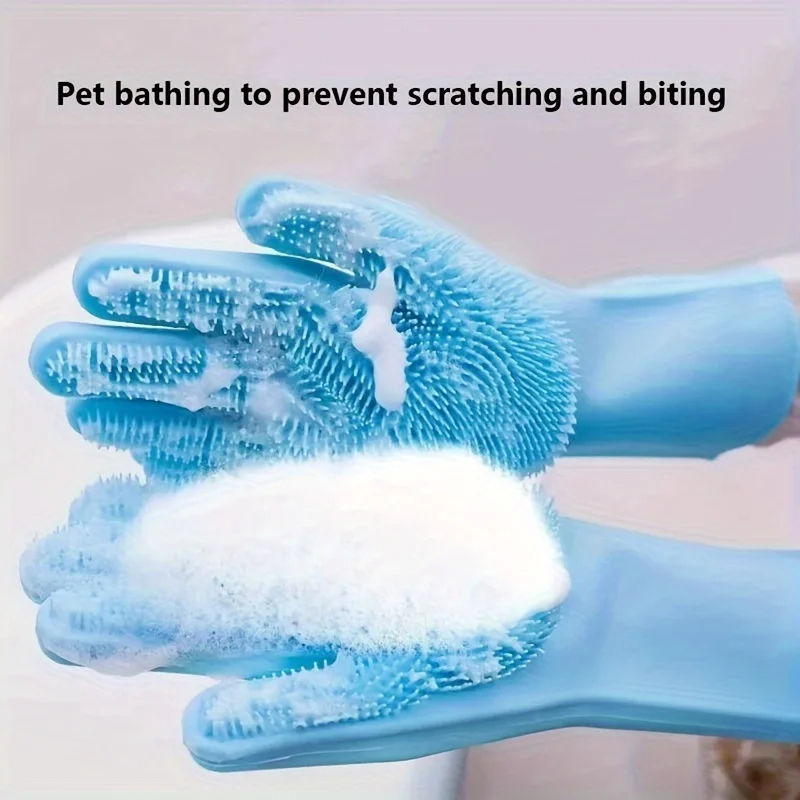 Rubber Glove Cleaning - Multifunktionale Silikon-Tierpflegehandschuhe Haarentferner Bürste Hund Katze
