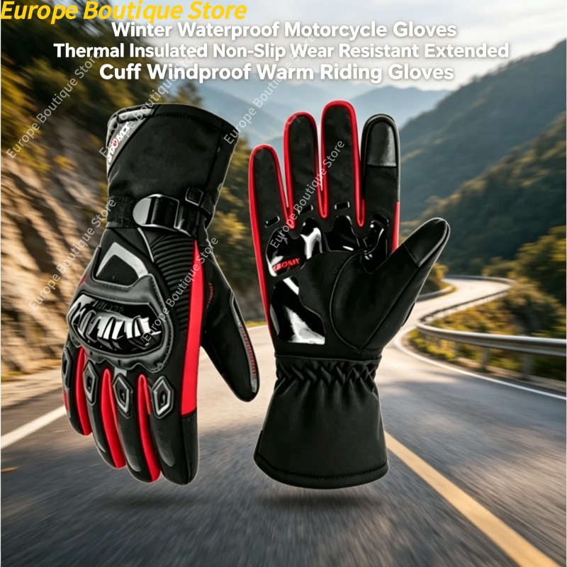 Winter Glove Insulated - Wasserdichte, winddichte, rutschfeste Winter-Motorradhandschuhe, thermisch isoliert,