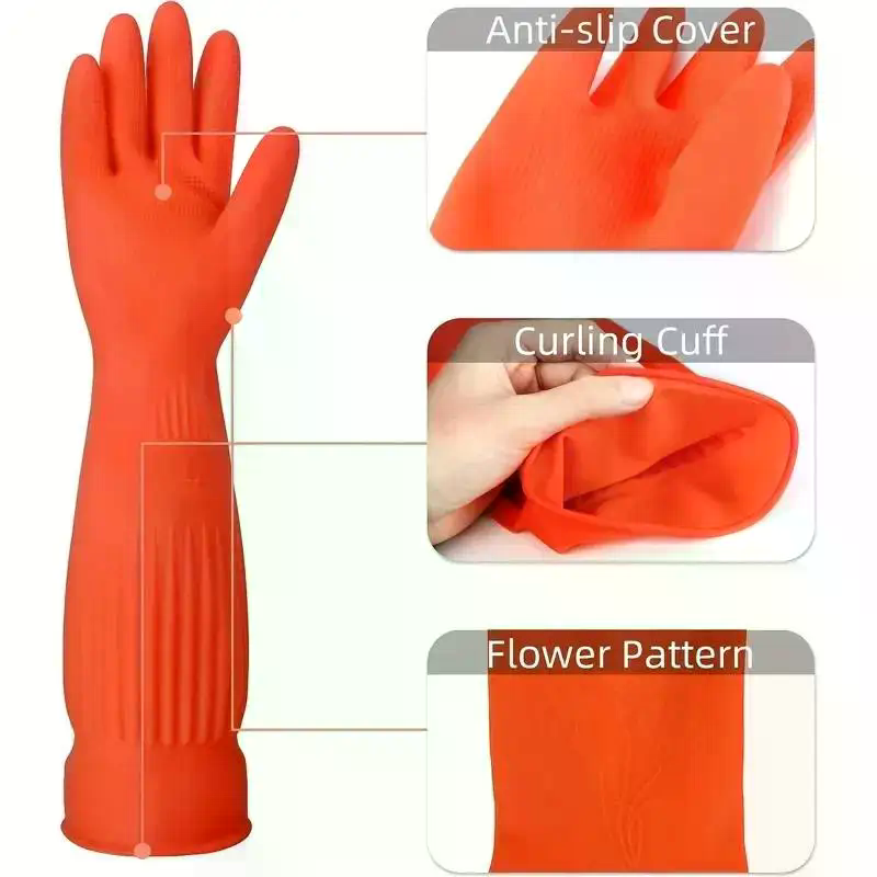 Lange wiederverwendbare Gummi- – Dish Glove Rubber Bewertung und Preis